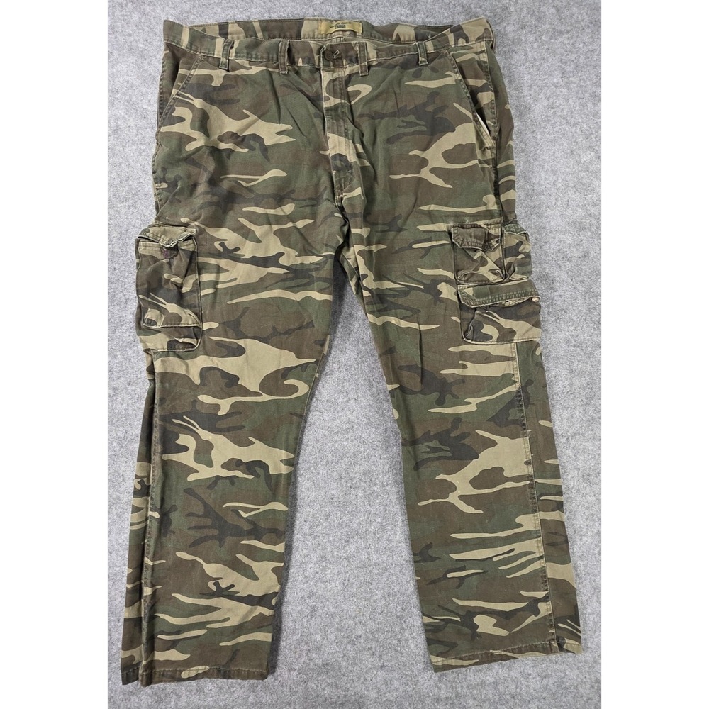 Wrangler Jeans Co. Men's Cargo Pants Size 46/30 Black Gray Camo Utility Workwear